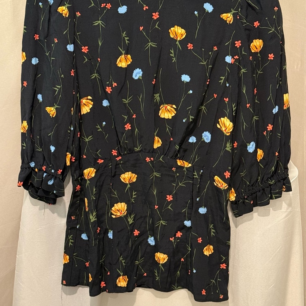 Floral Black Blouse